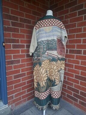 Long Upcycled Tapestey Blanket Jacket